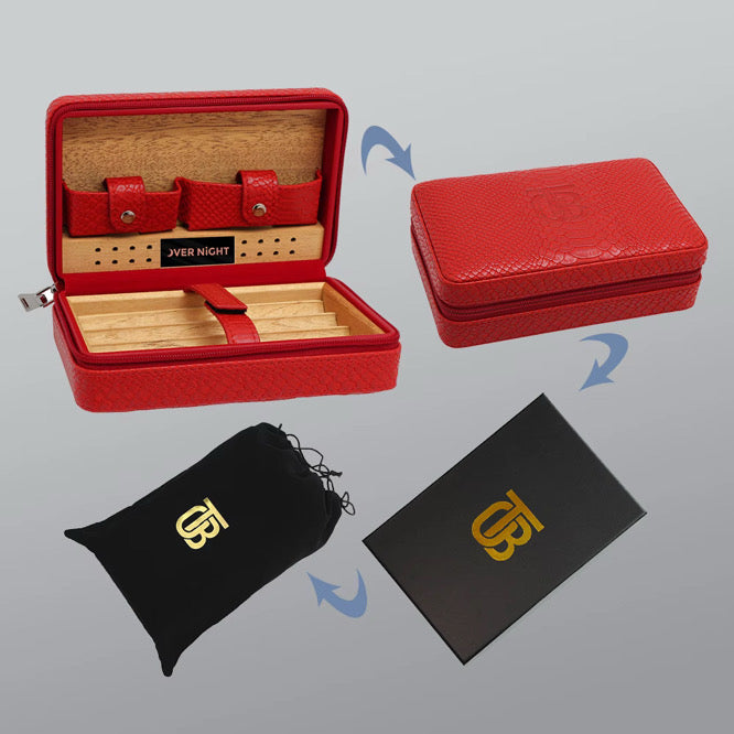 Overnight Travel Bags – Red Portable Cigar Case