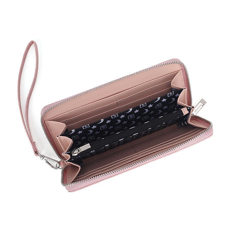 Overnight Travel Bags — Signature Pink Croc-Embossed Wristlet