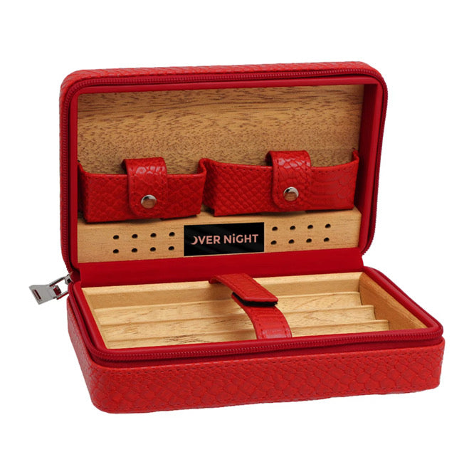 Overnight Travel Bags – Red Portable Cigar Case