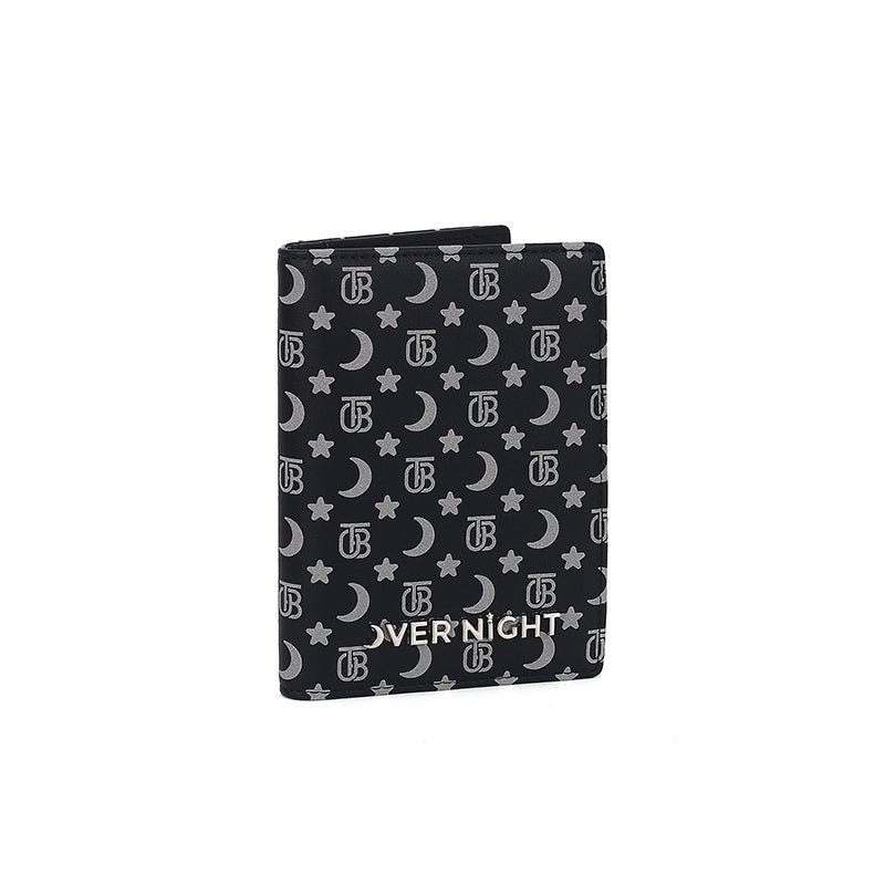 Overnight Travel Bags Reflective Print Black Passport Wallet