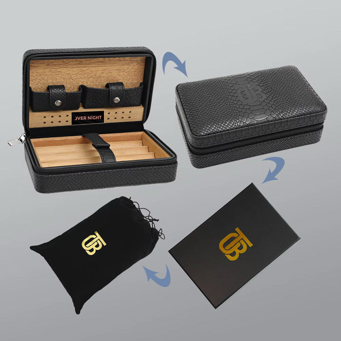 Overnight Travel Bags – Black Portable Cigar Case