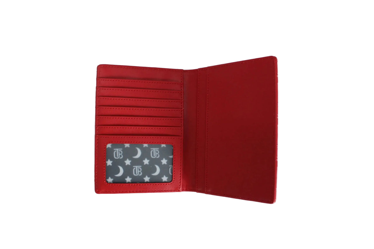 Overnight Travel Bags Embossed Red Passport Wallet