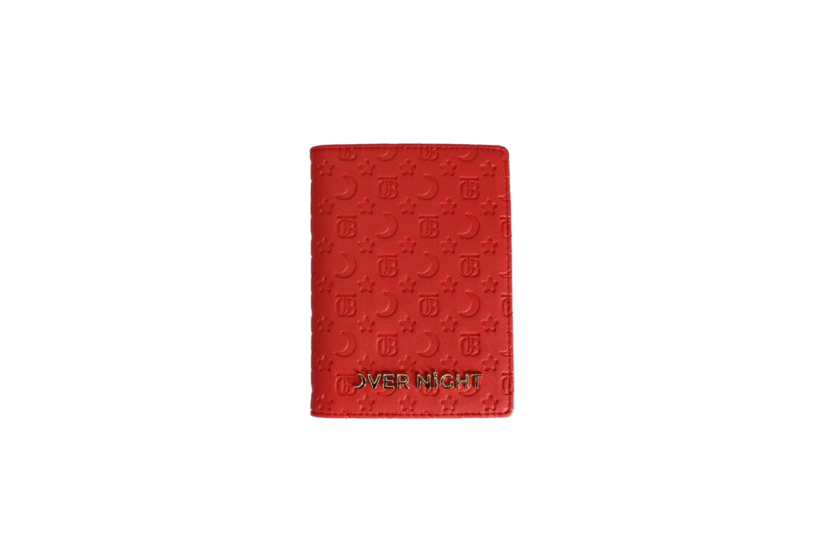 Overnight Travel Bags Embossed Red Passport Wallet