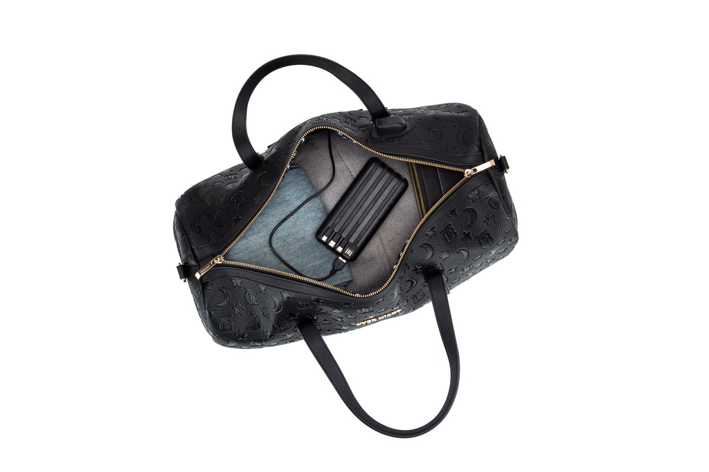 OverNight Travel Bags® Black embossed Go Duffle