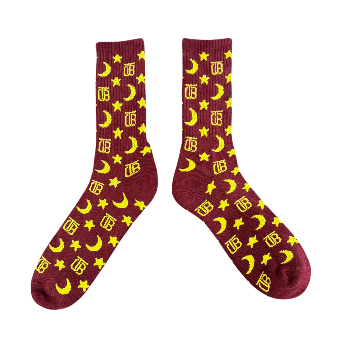 Overnight Socks Overnight OTB Crew Length Socks (Burgundy and Gold)