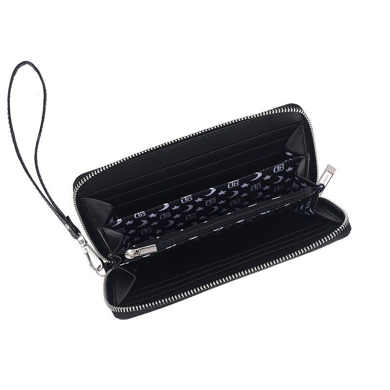 Overnight Travel Bags — Signature Black Croc-Embossed Wristlet