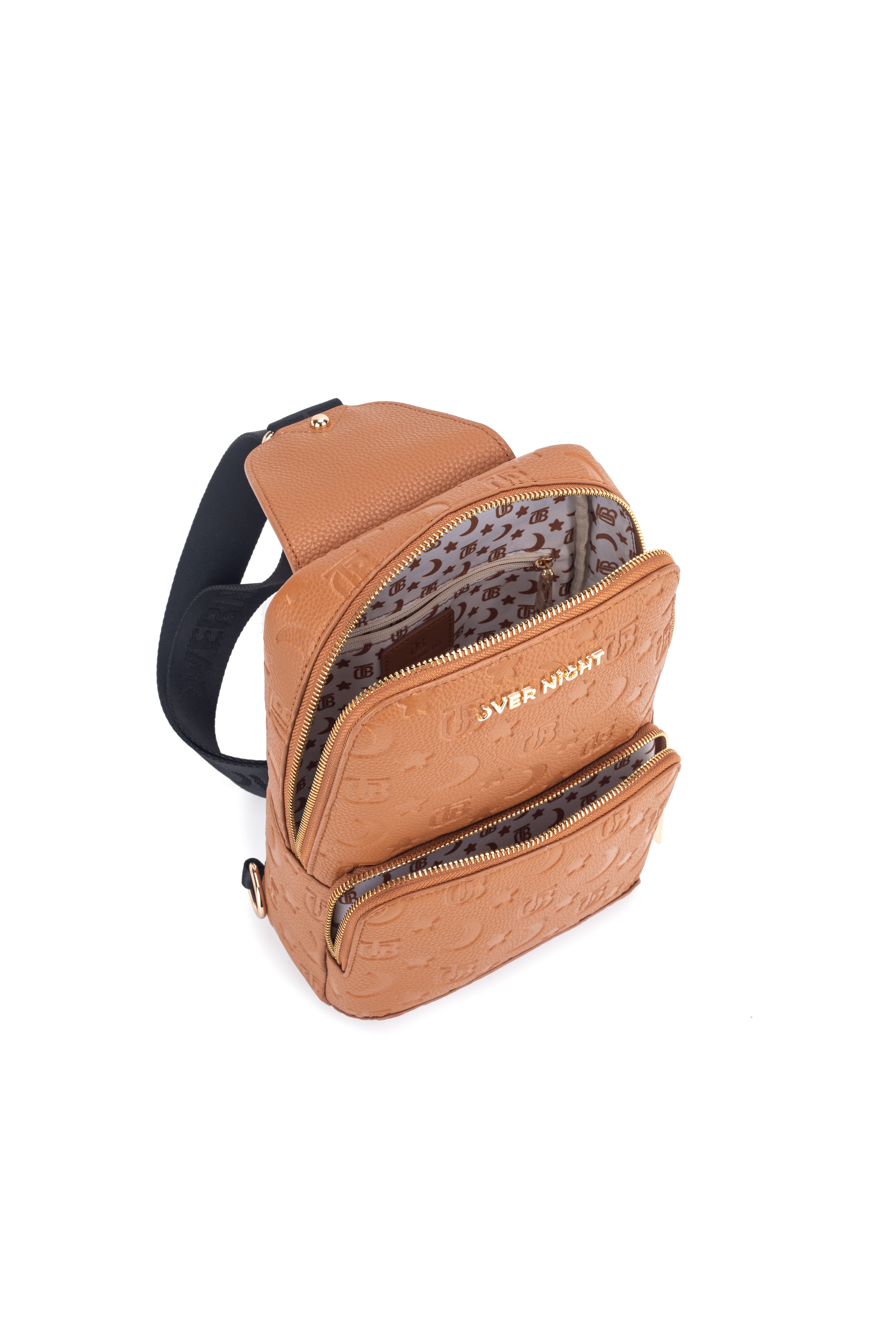 OverNight Travel Bags® Brown embossed Crossbody