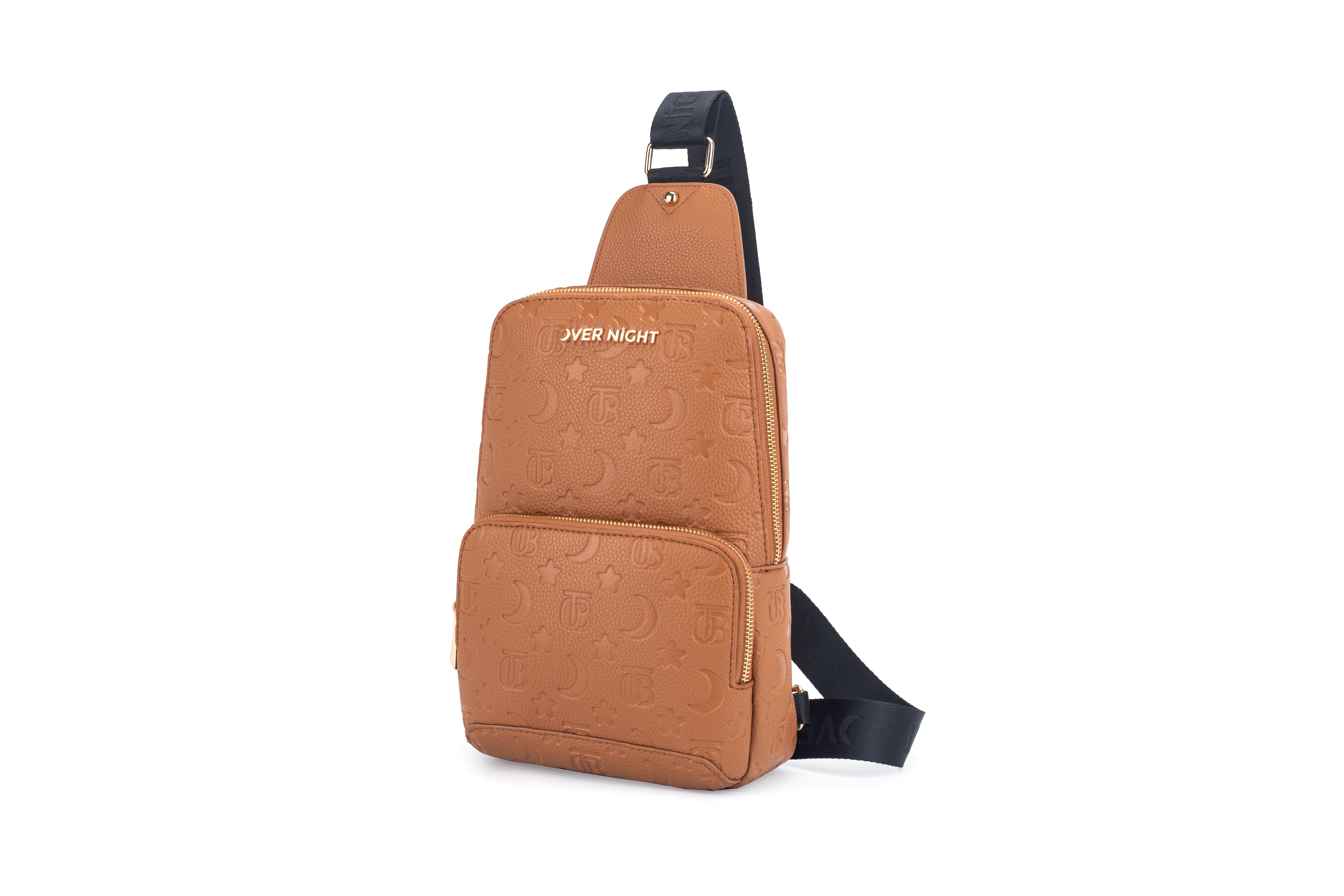 OverNight Travel Bags® Brown embossed Crossbody