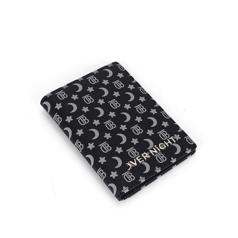 Overnight Travel Bags Reflective Print Black Passport Wallet