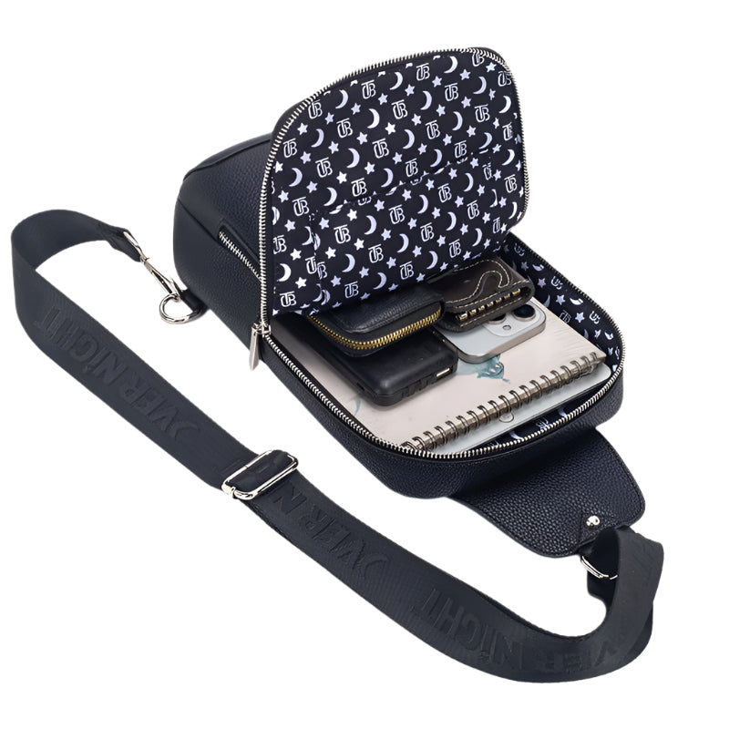 OverNight Travel Bags® Black w/silver Crossbody