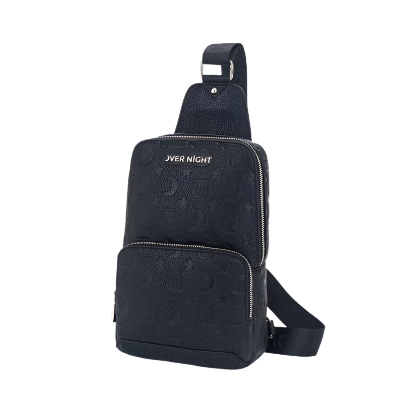 OverNight Travel Bags® Black w/silver embossed Crossbody