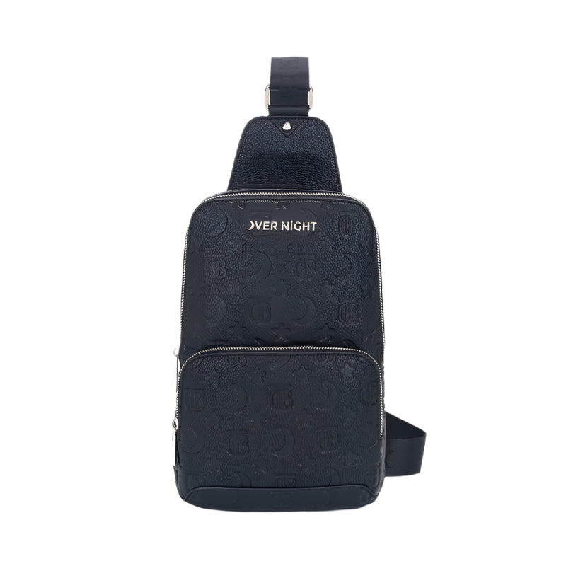 OverNight Travel Bags® Black w/silver embossed Crossbody