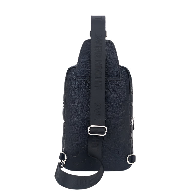 OverNight Travel Bags® Black w/silver embossed Crossbody