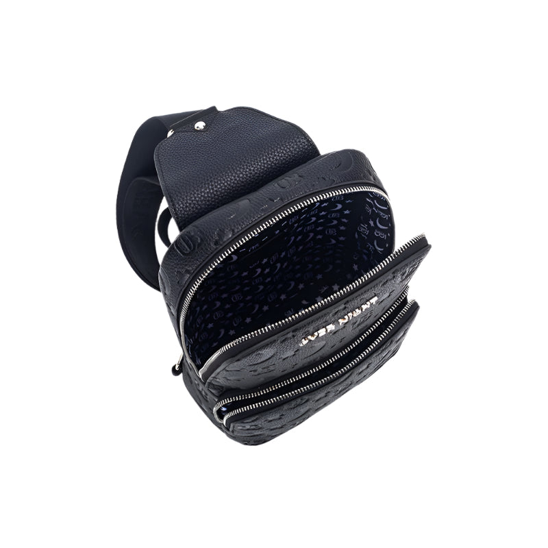 OverNight Travel Bags® Black w/silver embossed Crossbody